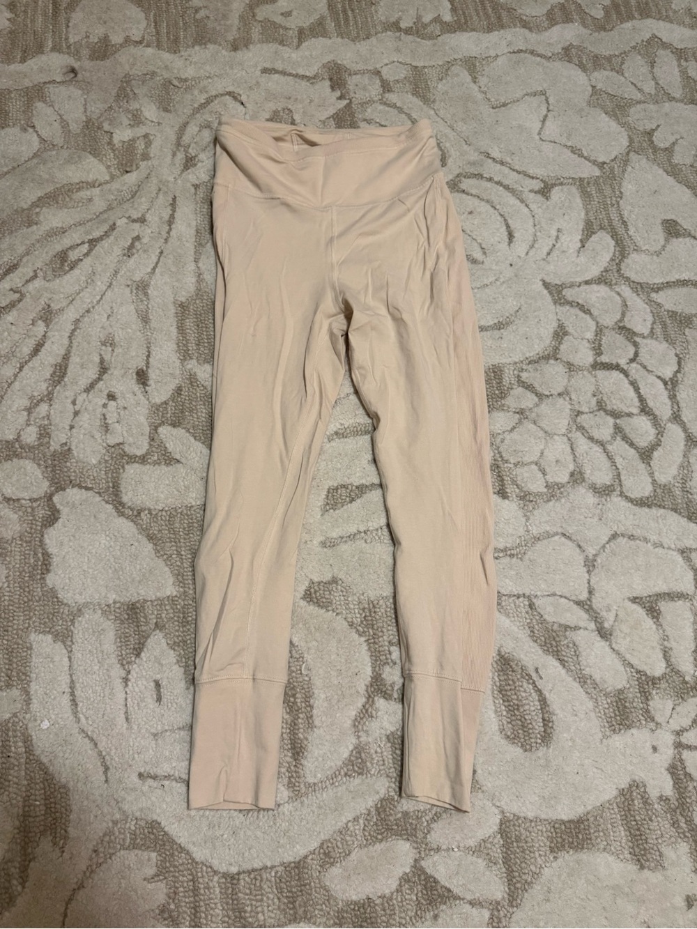Women’s High-Waist Stretch Leggings in Light Beige